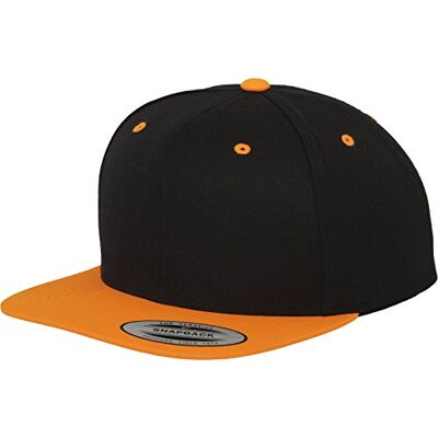 Flexfit unisex mössor, Svart/neonorange, one size Flexfit unisex mössor, Svart/neonorange, one size