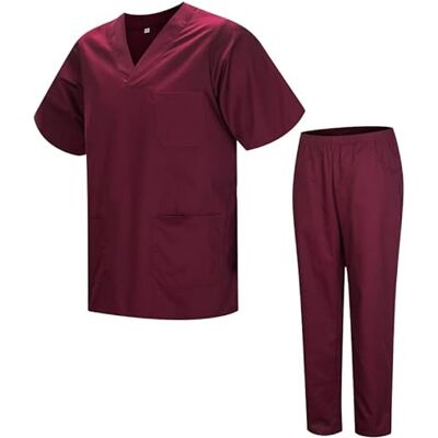 MISEMIYA Pack * 2 Pcs CASACA Y PANTALÓN SANITARIOS UNISEX UNIFORMES SANITARIOS MÉDICOS 2-817-8312 XS, Granate MISEMIYA Pack * 2 Pcs CASACA Y PANTALÓN SANITARIOS UNISEX UNIFORMES SANITARIOS MÉDICOS 2-817-8312 XS, Granate