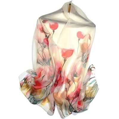 Shanlin Superstor silkeskänsla blommiga halsdukar för kvinnor i presentförpackning, Tulpaner – gul, 73” x 35” (185x90cm) Shanlin Superstor silkeskänsla blommiga halsdukar för kvinnor i presentförpackning, Tulpaner – gul, 73” x 35” (185x90cm)