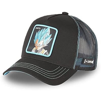 Capslab Vegeta Dragon Ball Z svart turkos lastbilschaufför keps, svart, One size Capslab Vegeta Dragon Ball Z svart turkos lastbilschaufför keps, svart, One size