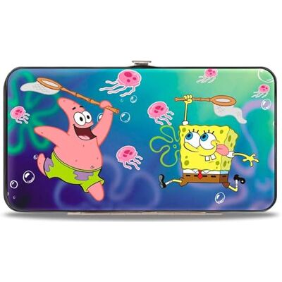 Buckle-Down Nickelodeon Unisex vuxen gångjärn – Patrick sjöstjärna & Svampbob maneter + plånbok med maneter Catch Pose Svampbob Squarepants, 7 x 4 US, Svampbob svamphuvud Buckle-Down Nickelodeon Unisex vuxen gångjärn – Patrick sjöstjärna & Svampbob maneter + plånbok med maneter Catch Pose Svampbob Squarepants, 7 x 4 US, Svampbob svamphuvud