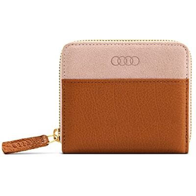 Audi 3152101300 plånbok läder damer plånbok RFID-skydd plånbok, brun/rosé Audi 3152101300 plånbok läder damer plånbok RFID-skydd plånbok, brun/rosé