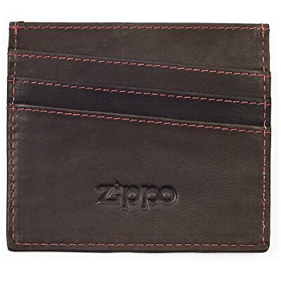 Zippo -kortfodral – Läder – Mocka – Kreditkortsfodral för dam och herr– 5 kortfack Zippo -kortfodral – Läder – Mocka – Kreditkortsfodral för dam och herr– 5 kortfack