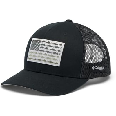 Columbia PFG Fisk Flagga Mesh Snap Back-Låg Hatt Unisex-Vuxen, Svart/Svart/Kallgrå, one size Columbia PFG Fisk Flagga Mesh Snap Back-Låg Hatt Unisex-Vuxen, Svart/Svart/Kallgrå, one size