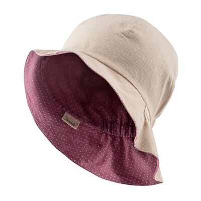 Sterntaler Flickor vändbar solhatt med prickar, Beige, 45 Sterntaler Flickor vändbar solhatt med prickar, Beige, 45