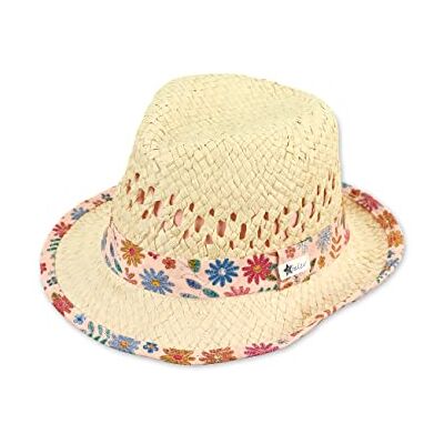 Sterntaler Unisex barn stråhatt blommor barnhatt, sand, normal, sand Sterntaler Unisex barn stråhatt blommor barnhatt, sand, normal, sand