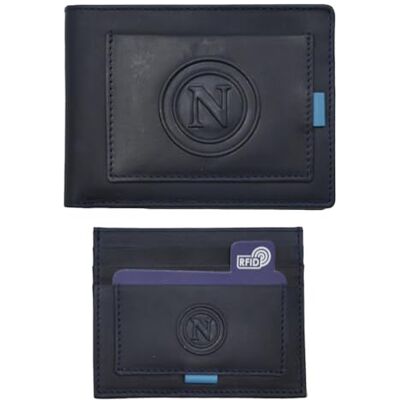 Enzo Castellano SSC NAPOLI Set plånbok och korthållare i 100% läder 123441, Blå, Standard, Samtida Enzo Castellano SSC NAPOLI Set plånbok och korthållare i 100% läder 123441, Blå, Standard, Samtida