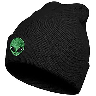 Koesnbre Svarta broderade mössor för män kvinnor – vinter varm töjbar kvalitet stickad manschett mössa hatt, svart utomjording en storlek, Svart-utomjording, one size Koesnbre Svarta broderade mössor för män kvinnor – vinter varm töjbar kvalitet stickad manschett mössa hatt, svart utomjording en storlek, Svart-utomjording, one size
