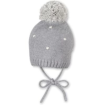 Sterntaler Baby flicka stickad mössa prickig mössa, Silvermelerad, 51 cm Sterntaler Baby flicka stickad mössa prickig mössa, Silvermelerad, 51 cm