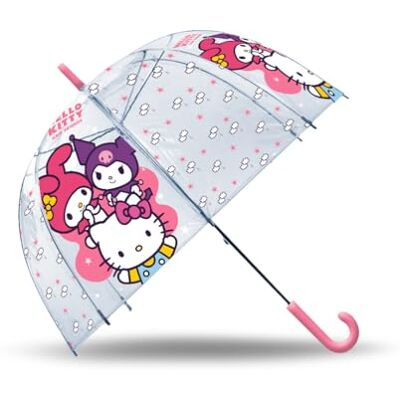 Kids Licensing Transparent paraply 46 cm, klocktyp 46 cm Hello Kitty & Friends, Hello Kitty & Friends Kids Licensing Transparent paraply 46 cm, klocktyp 46 cm Hello Kitty & Friends, Hello Kitty & Friends