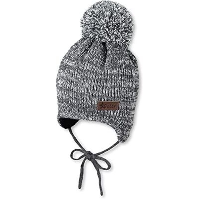Sterntaler Unisex barn, stickad tofsmössa, melangemössa, Antracit blandning, 49 Sterntaler Unisex barn, stickad tofsmössa, melangemössa, Antracit blandning, 49
