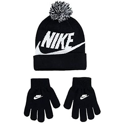 NIKE Swoosh Pom Beanie Glv för barn, Black, 4/7 år NIKE Swoosh Pom Beanie Glv för barn, Black, 4/7 år