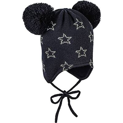 Sterntaler Unisex baby stickad mössa blå stjärna mössa, marinblå, 47 cm Sterntaler Unisex baby stickad mössa blå stjärna mössa, marinblå, 47 cm