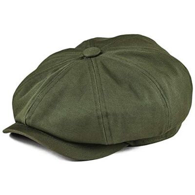 BOTVELA 8 delar Newsboy platt keps 100% bomull Gatsby Ivy Golf Cabbie-hatt, Armégrönt, L BOTVELA 8 delar Newsboy platt keps 100% bomull Gatsby Ivy Golf Cabbie-hatt, Armégrönt, L
