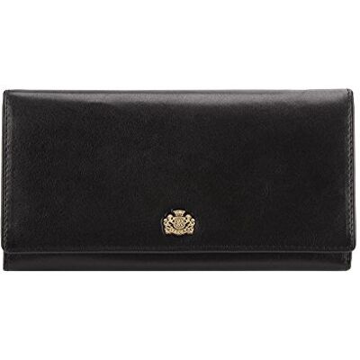 WITTCHEN plånbok av kohud Samling: Arizona med tryckknappsstängning gjord av högkvalitativa material elegant och klassisk Svart 18,5x9,5cm WITTCHEN plånbok av kohud Samling: Arizona med tryckknappsstängning gjord av högkvalitativa material elegant och klassisk Svart 18,5x9,5cm