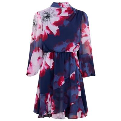 Ted Baker WMD-ARACELY-tryckt långärmad slips miniklänning marinblå, Marinblått Xsp, 40 SE Ted Baker WMD-ARACELY-tryckt långärmad slips miniklänning marinblå, Marinblått Xsp, 40 SE