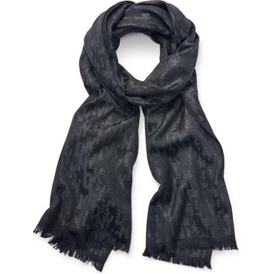 DKNY Dam överdimensionerad ögonfranskfransar, Lurex halsduk, trendig halsduk, svart, En Storlek DKNY Dam överdimensionerad ögonfranskfransar, Lurex halsduk, trendig halsduk, svart, En Storlek