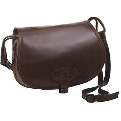 MIKA Unisex damväska bonny i äkta läder/sadelläder, damhandväska med huvudfack och framficka, läderhandväska för kvinnor bagage – handbagage MIKA Unisex damväska bonny i äkta läder/sadelläder, damhandväska med huvudfack och framficka, läderhandväska för kvinnor bagage – handbagage