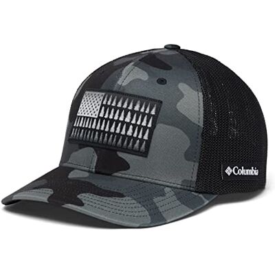 Columbia Basebollkeps med nät och trädflagga, unisex, svart (Black Mod Camo), storlek L/XL Columbia Basebollkeps med nät och trädflagga, unisex, svart (Black Mod Camo), storlek L/XL