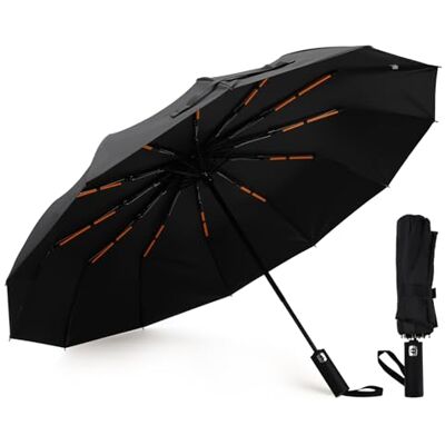 Romon Automatiskt paraply, stormsäkert kompakt UV-skydd, perfekt för resor, högkvalitativt fickparaply med en knappdrift, svart Romon Automatiskt paraply, stormsäkert kompakt UV-skydd, perfekt för resor, högkvalitativt fickparaply med en knappdrift, svart