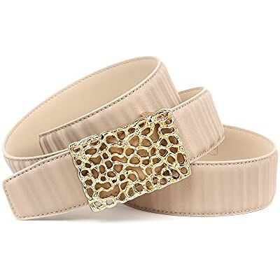 Crown Unisex läderbälte bälte, beige, 115 Crown Unisex läderbälte bälte, beige, 115