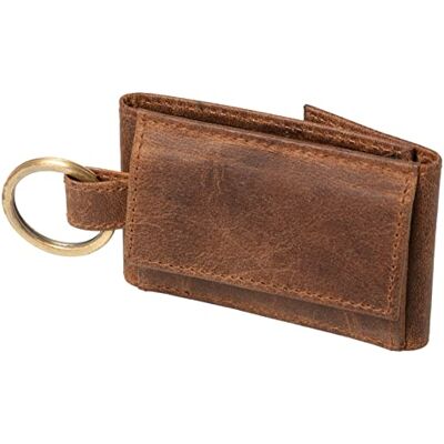 ALASSIO 42243 – Miniplånbok av fint äkta läder, liten plånbok med metallemblem och nyckelring, myntbörs för vikta sedlar, plånbok ca 8,5 x 5 cm, brun, BRUN, ca. 8,5 x 5 cm, Miniplånbok ALASSIO 42243 – Miniplånbok av fint äkta läder, liten plånbok med metallemblem och nyckelring, myntbörs för vikta sedlar, plånbok ca 8,5 x 5 cm, brun, BRUN, ca. 8,5 x 5 cm, Miniplånbok