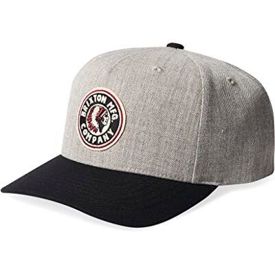 BRIXTON Rival C Mp Snapback-keps för män, Ljus Heather Grey/Svart, En Storlek BRIXTON Rival C Mp Snapback-keps för män, Ljus Heather Grey/Svart, En Storlek