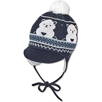 Sterntaler pojke Bommelmütze Bär hatt, marin, Marin Sterntaler pojke Bommelmütze Bär hatt, marin, Marin