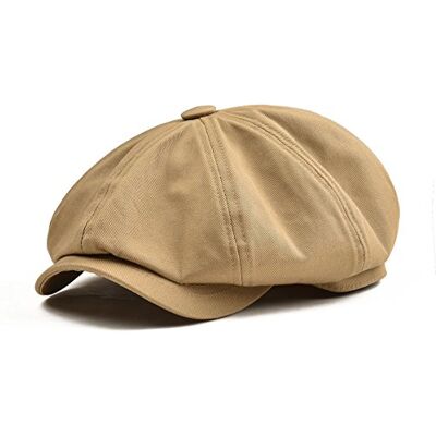 BOTVELA Newsboy-keps, Gatsby-keps, golfkeps, chaufförskeps, 100% bomull, Khaki, 7 7/8 BOTVELA Newsboy-keps, Gatsby-keps, golfkeps, chaufförskeps, 100% bomull, Khaki, 7 7/8