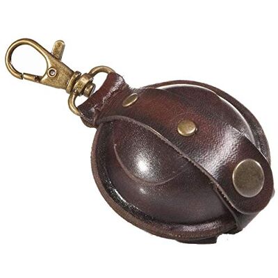 MIKA 28071102 – Mini nyckelring av äkta läder/sadeläder, plånbok som nyckelfodral med myntfack med tryckknapp, nyckelväska för småpengar i brun, nyckelväska Ø ca 5 cm MIKA 28071102 – Mini nyckelring av äkta läder/sadeläder, plånbok som nyckelfodral med myntfack med tryckknapp, nyckelväska för småpengar i brun, nyckelväska Ø ca 5 cm