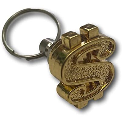 KUSTOM66 nyckelring dollar guld, Guld, S KUSTOM66 nyckelring dollar guld, Guld, S