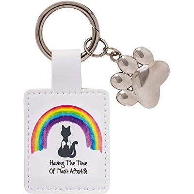 Rainbow Bridge Friends Unisex katt nyckelring, vit, höjd 9,5 cm Rainbow Bridge Friends Unisex katt nyckelring, vit, höjd 9,5 cm