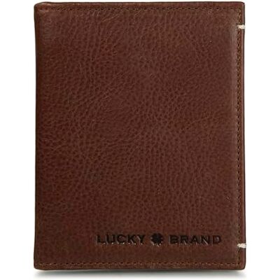 Lucky Brand L vikbar trefaldig plånbok för män, slätt läder brun, L-Fold Lucky Brand L vikbar trefaldig plånbok för män, slätt läder brun, L-Fold