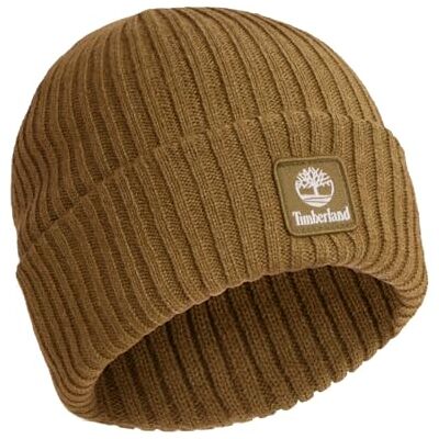 Timberland herr Rib Tonal logo mössa – mjuk stickad vinterhatt, stretch passform, vikbar manschett, varm textur för kallt väder, Vete, one size Timberland herr Rib Tonal logo mössa – mjuk stickad vinterhatt, stretch passform, vikbar manschett, varm textur för kallt väder, Vete, one size