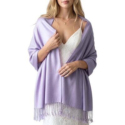 Achillea Soft Silky Pashmina Scarf for Women – Shawl Wrap for Evening Dresses, Bridesmaids, Weddings & Everyday Wear (Light Lavender) Achillea Soft Silky Pashmina Scarf for Women – Shawl Wrap for Evening Dresses, Bridesmaids, Weddings & Everyday Wear (Light Lavender)