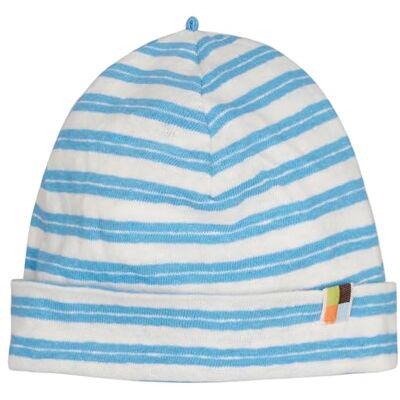 loud + proud unisex barn ränder med linne, tillverkad av ekologisk bomull, GOTS certifierad beanie-mössa, Handfat, 45-48 loud + proud unisex barn ränder med linne, tillverkad av ekologisk bomull, GOTS certifierad beanie-mössa, Handfat, 45-48
