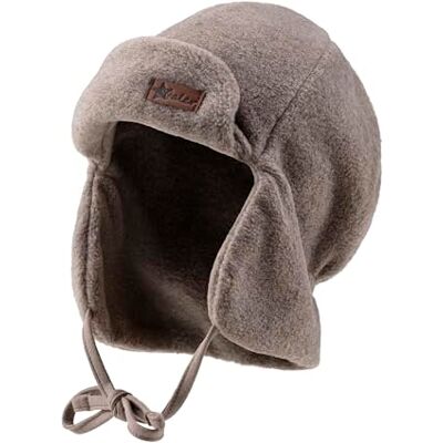 Sterntaler Pilotmössa, fleece utan, brun melange, 49 Sterntaler Pilotmössa, fleece utan, brun melange, 49