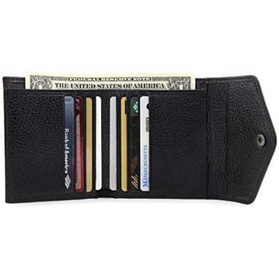 Otto Angelino Plånbok i äkta läder – RFID-blockering – unisex, Svart, en storlek Otto Angelino Plånbok i äkta läder – RFID-blockering – unisex, Svart, en storlek