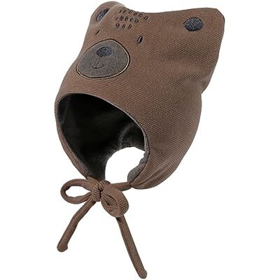 Sterntaler Pojkar björn med öron och knytband mössa, Beige, 47 cm Sterntaler Pojkar björn med öron och knytband mössa, Beige, 47 cm