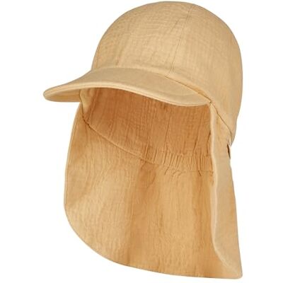 Sterntaler Unisex skärmmössa med nackskydd med hög bomullshalt solhatt, sand, 47 Sterntaler Unisex skärmmössa med nackskydd med hög bomullshalt solhatt, sand, 47