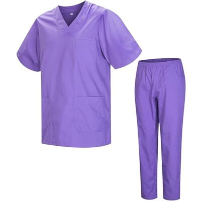MISEMIYA Pack * 2 Pcs CASACA Y PANTALÓN SANITARIOS UNISEX UNIFORMES SANITARIOS MÉDICOS 2-817-8312 L, Lila MISEMIYA Pack * 2 Pcs CASACA Y PANTALÓN SANITARIOS UNISEX UNIFORMES SANITARIOS MÉDICOS 2-817-8312 L, Lila