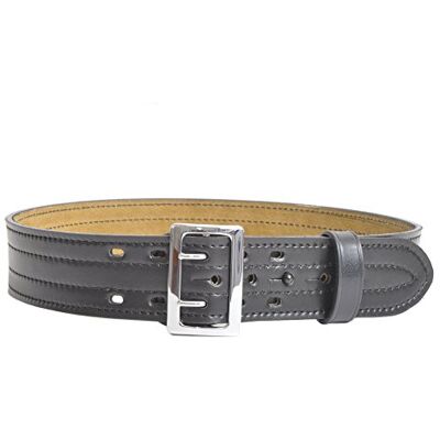 Safariland 87 Sam Browne Buckled Duty Belt, Fits 2.25 Inches (58 MM) Belt Loop, Up to 45 Inches Length, Silver Buckle, Plain Black, Size 34 Safariland 87 Sam Browne Buckled Duty Belt, Fits 2.25 Inches (58 MM) Belt Loop, Up to 45 Inches Length, Silver Buckle, Plain Black, Size 34