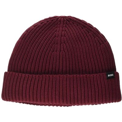 Boss Ribbed Fisherman Style Beanie-mössa, svart (Black Cherry), en storlek, Svart körsbär, one size Boss Ribbed Fisherman Style Beanie-mössa, svart (Black Cherry), en storlek, Svart körsbär, one size