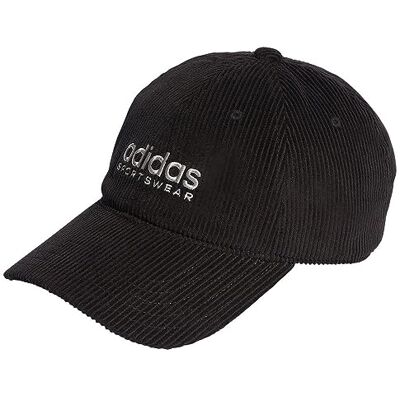 adidas Unisex Vuxen Corduroy Low Dad Cap, black/grey two, XXS adidas Unisex Vuxen Corduroy Low Dad Cap, black/grey two, XXS