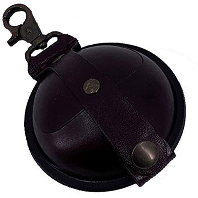 MIKA 28063902 – nyckelring stor gjord av äkta läder/sadelläder, mini-plånbok som nyckelfodral med myntfack med tryckknapp, nyckelficka för Kleingeld i brun, nyckelväska Ø ca 9 cm MIKA 28063902 – nyckelring stor gjord av äkta läder/sadelläder, mini-plånbok som nyckelfodral med myntfack med tryckknapp, nyckelficka för Kleingeld i brun, nyckelväska Ø ca 9 cm