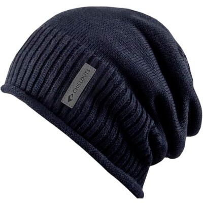 CHILLOUTS Etien Beanie med Foder Damer/Herrar stickad mössa vintermössa lång foder, Oversize Vinter höst-vinter One Size blå CHILLOUTS Etien Beanie med Foder Damer/Herrar stickad mössa vintermössa lång foder, Oversize Vinter höst-vinter One Size blå