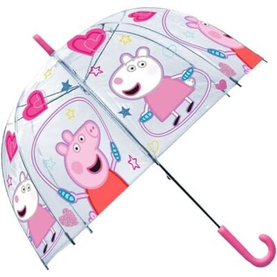 Peppa Pig Kids Euroswan Transparent paraply klocka 19'' manuell peppa, flerfärgad (PP17100), Flerfärgad, Única Peppa Pig Kids Euroswan Transparent paraply klocka 19'' manuell peppa, flerfärgad (PP17100), Flerfärgad, Única