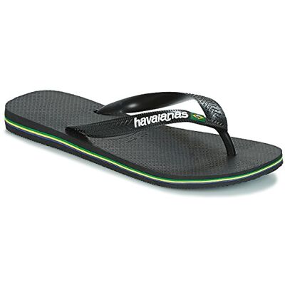 Havaianas unisex Brasil-logo, zwart/zwart, 2 Havaianas unisex Brasil-logo, zwart/zwart, 2
