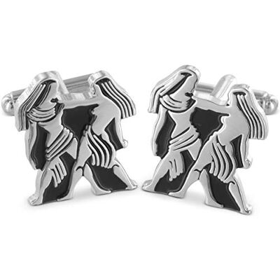 TEROON manschettknappar stjärntecken stjärntecken astrologi silverfärger, stjärntecken: tvillingar, Silver, utan sten TEROON manschettknappar stjärntecken stjärntecken astrologi silverfärger, stjärntecken: tvillingar, Silver, utan sten