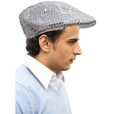 Dress Up America Newsboy Cabbie hatt för vuxna (silver) Dress Up America Newsboy Cabbie hatt för vuxna (silver)